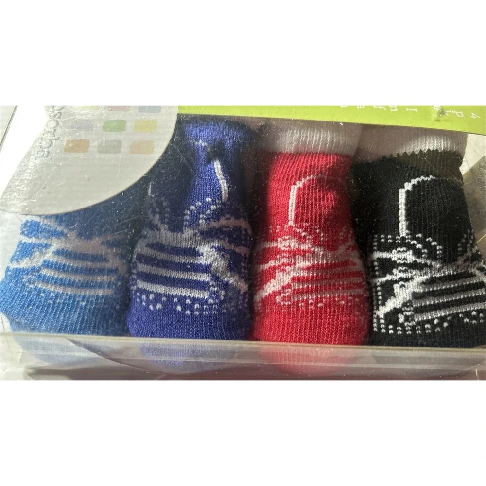 Absorba 0-6 Month 4 Pk Infant Booties NIB Christmas Holidays‎